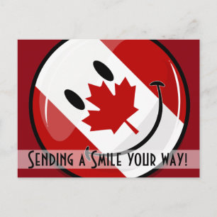 Cartão Postal Sinalizador Canadiano brilhante sorridente