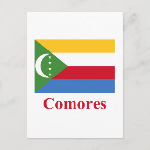 Cartão Postal Sinalizador Comores com Nome em Francês
