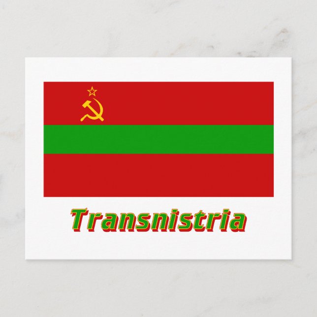 Cartão Postal Sinalizador da Transnístria com Nome (Frente)