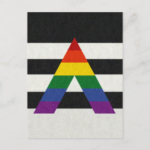 Cartão Postal Sinalizador de Ally LGBT