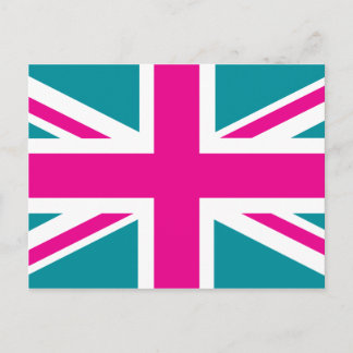 Cartão Postal Sinalizador de Chock Pink Union Jack British(UK)