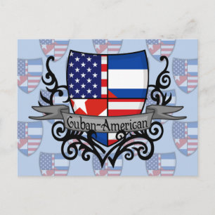 Cartão Postal Sinalizador de escudo cubano-americano