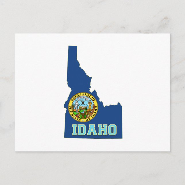 Cartão Postal Sinalizador de Estado Formatado do Mapa Idaho (Frente)