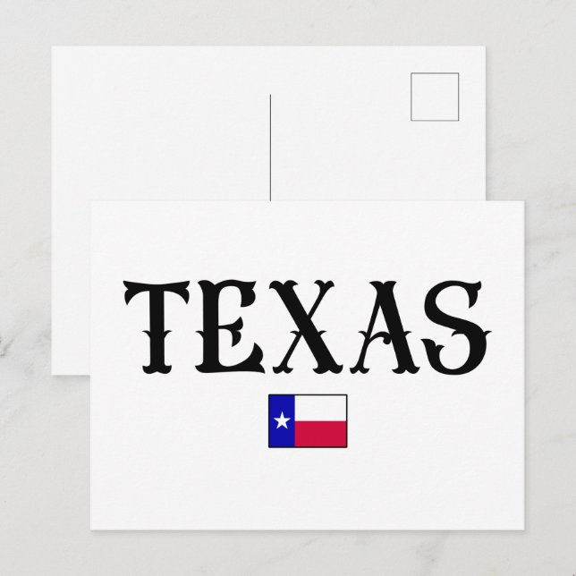 Cartão Postal Sinalizador de Mapa Estatal do Texas EUA (Frente/Verso)