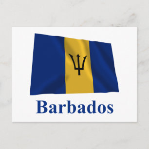 Cartão Postal Sinalizador de onda de Barbados com nome