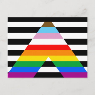 Cartão Postal Sinalizador de Orgulho Ally do Progresso LGBTQ