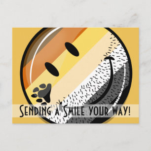 Cartão Postal Sinalizador de orgulho de Gay do urso engraçado ba