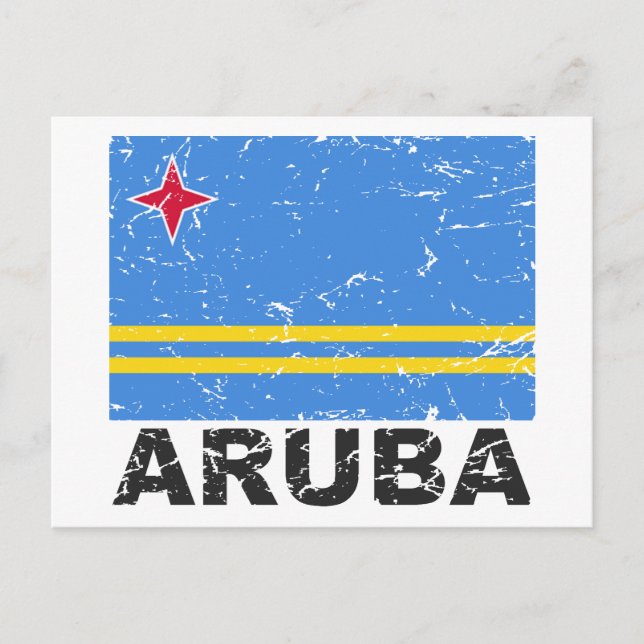Cartão Postal Sinalizador de Vintage Aruba (Frente)