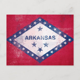 Cartão Postal Sinalizador do Arkansas em destaque