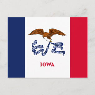 Cartão Postal Sinalizador do Estado de Iowa
