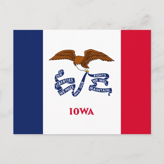 Cartão Postal Sinalizador do Estado de Iowa (Frente)