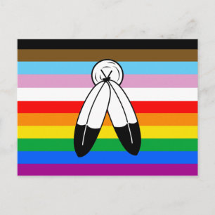 Cartão Postal Sinalizador do Orgulho de Progresso LGBTQ+ com Doi