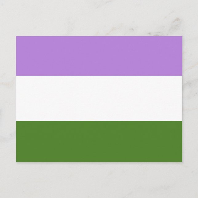 Cartão Postal Sinalizador do Orgulho do Genderqueer (Frente)