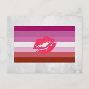 Cartão Postal Sinalizador do Orgulho Lésbico Lipstick