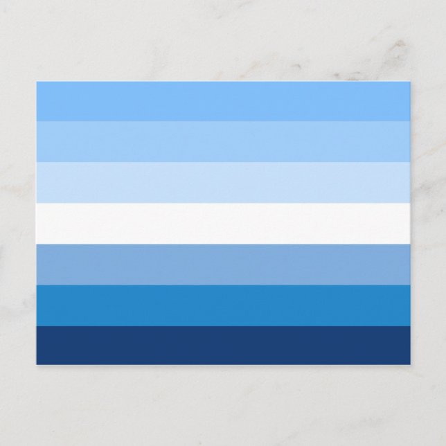 Cartão Postal Sinalizador do Orgulho Masculino gay (Azul) (Frente)