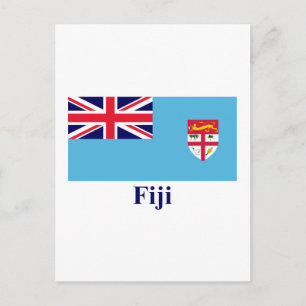 Cartão Postal Sinalizador Fiji com Nome
