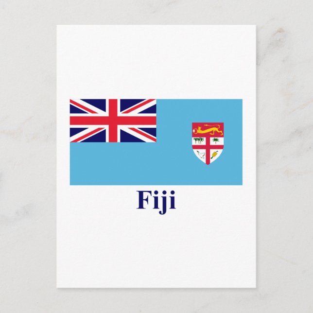 Cartão Postal Sinalizador Fiji com Nome (Frente)