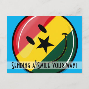 Cartão Postal Sinalizador Glossy Round Smiling Ghanian