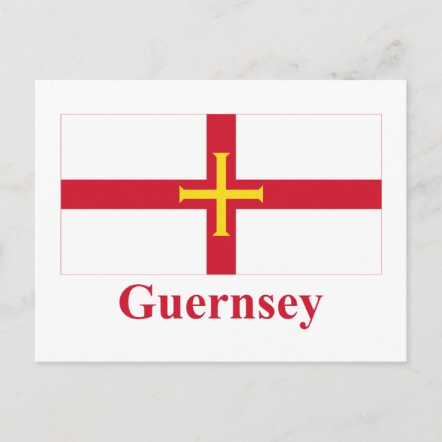 Cartão Postal Sinalizador Guernsey com Nome (Frente)