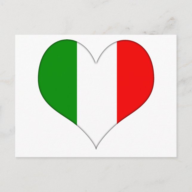 Cartão Postal Sinalizador italiano Heart (Frente)