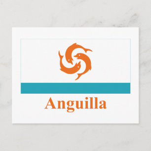Cartão Postal Sinalizador Local Anguilla com Nome