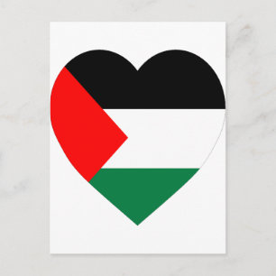 Cartão Postal Sinalizador Palestina Coração