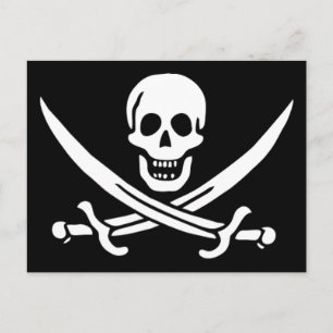 Cartão Postal Sinalizador pirata autêntico de Jack Rackam