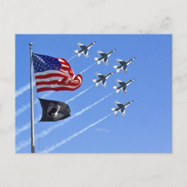 Cartão Postal Sinalizador POW MIA com Glória Antiga e Thunderbir
