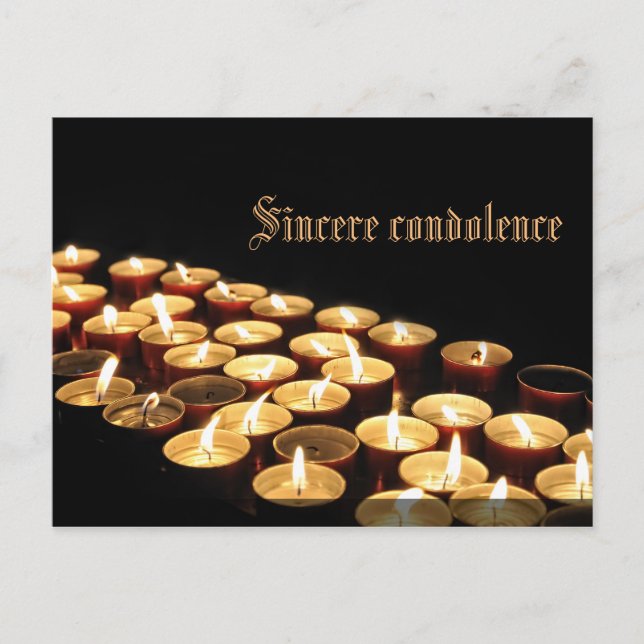 Cartão Postal Sinceras condolências (Frente)