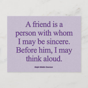 Cartão Postal Sinceridade de Amizade