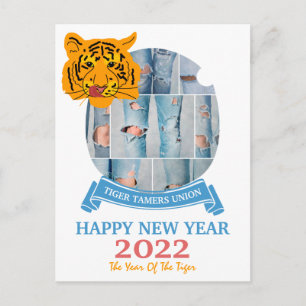 Cartão Postal Sindicato dos Domadores de Tigres Feliz Ano Novo 2