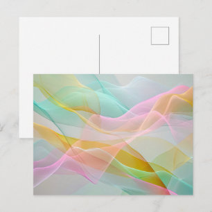 Cartão Postal Sinfonia Pastel de Fitas Flutuantes e Transparente