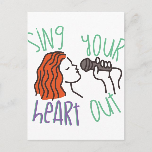 Cartão Postal Sing & Heart Out (Frente)