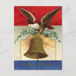Cartão Postal sino da liberdade da águia baleeira arte de vintag