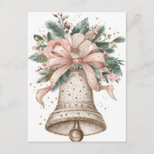 Cartão Postal Sino de Natal Pastel Festivo e Elegante