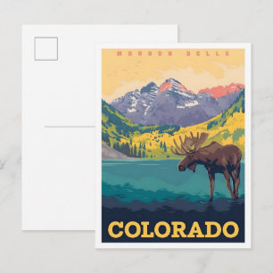 Cartão Postal Sinos Maroons Colorado EUA Arte Vintage Viagem