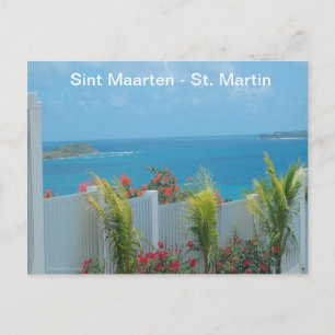 Cartão Postal Sint Maarten - Rua. Martin Ocean Blue Seascape