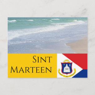 Cartão Postal Sint Marten Rua Martin bandeira e praias