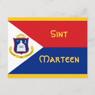 Cartão Postal Sint Marten Rua Martin flag