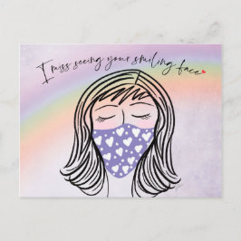 Cartão Postal Sinto Falta Do Seu Cartaz De Rosto Sorridente