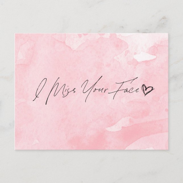 Cartão Postal Sinto Falta Do Seu Rosto (Frente)