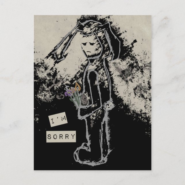 Cartão Postal sinto muito, sinibunny (Frente)