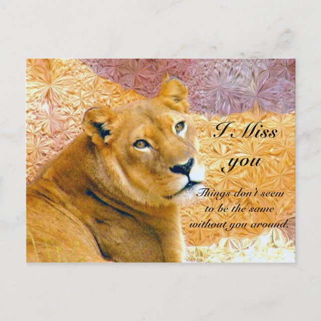 Cartão Postal Sinto Sua Falta. (Frente)