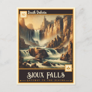 Cartão Postal Sioux Falls, Dakota do Sul Vintage