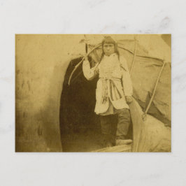 Cartão Postal Sioux Hunter com Arco de Tee Pee