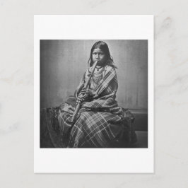 Cartão Postal Sioux Musical Girl Black and White