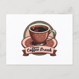 Cartão Postal Sip & Savor: Saudações do Café Retro