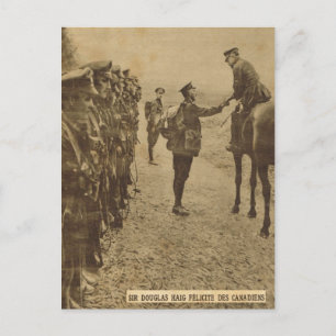 Cartão Postal Sir Douglas Haig felicitando as tropas canadenses