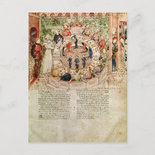Cartão Postal Sir Galahad é bem-vindo à Mesa redonda (Frente)