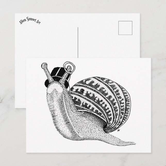 Cartão Postal Sir Peter the Snail (Frente/Verso)